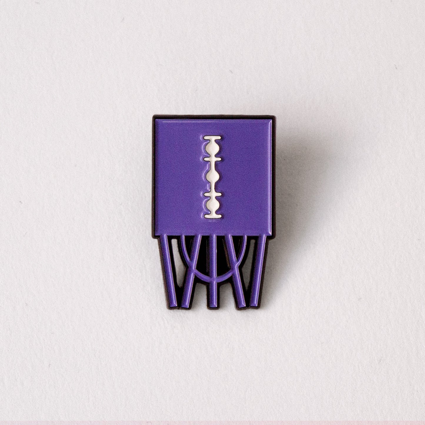 Razor Blade Candy Enamel Pin – Red, Purple & Blue