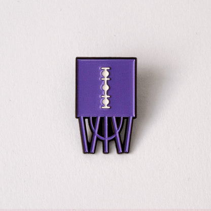 Razor Blade Candy Enamel Pin – Red, Purple & Blue