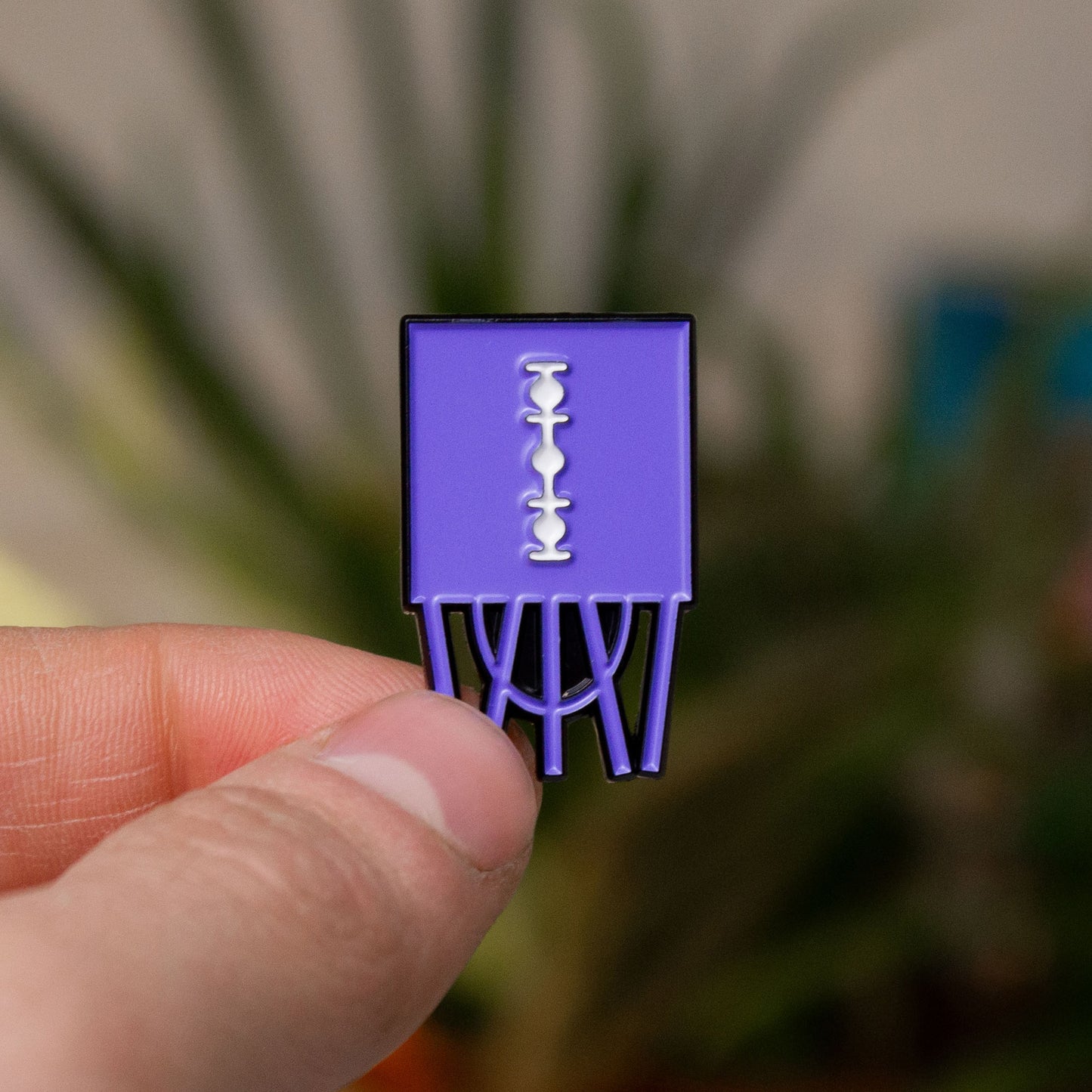 Razor Blade Candy Enamel Pin – Red, Purple & Blue