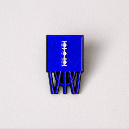 Razor Blade Candy Enamel Pin – Red, Purple & Blue