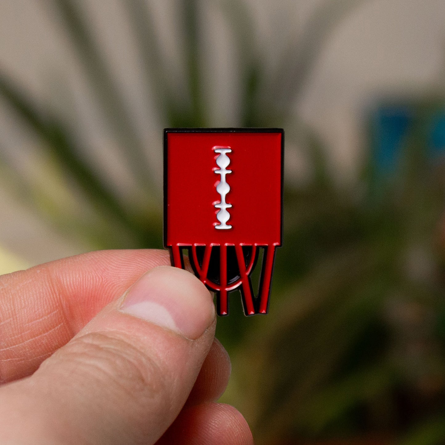 Razor Blade Candy Enamel Pin – Red, Purple & Blue